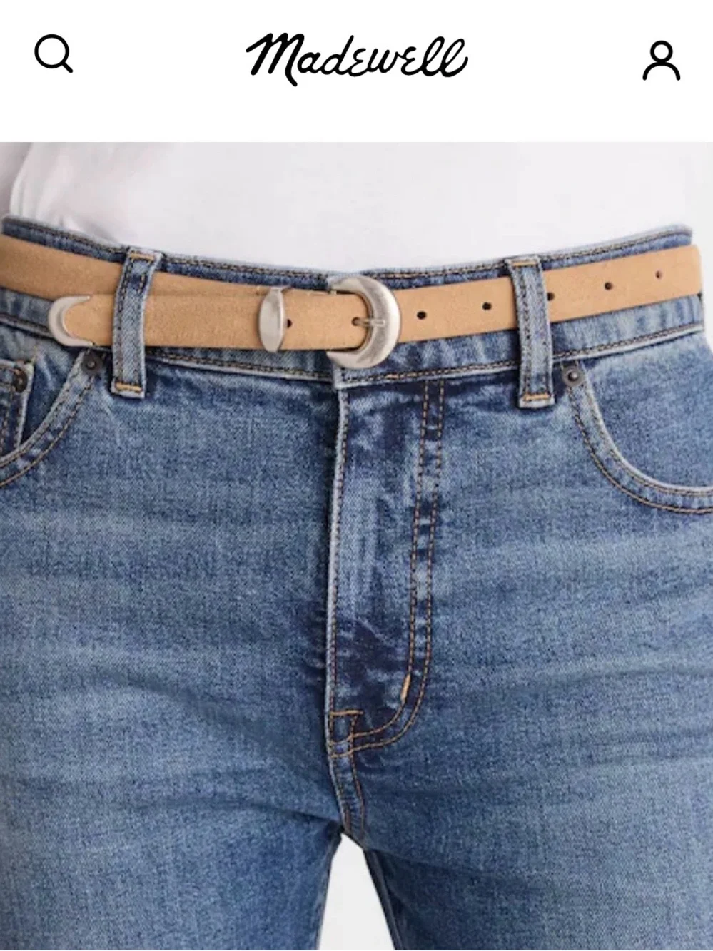 Madewell Women’s Suede Domed Buckle Belt